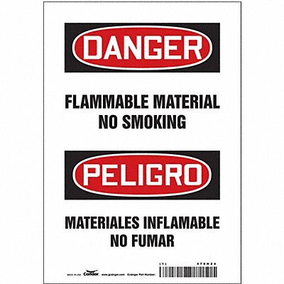 CONDOR 478H24 Safety Sign 10 in x 7 in Vinyl