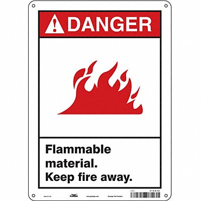 CONDOR 478H38 Safety Sign 14 in x 10 in Aluminum