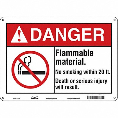 CONDOR 478H43 Safety Sign 10 in x 14 in Aluminum