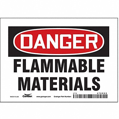 CONDOR 478H60 J6928 Safety Sign 5 inx7 in Vinyl