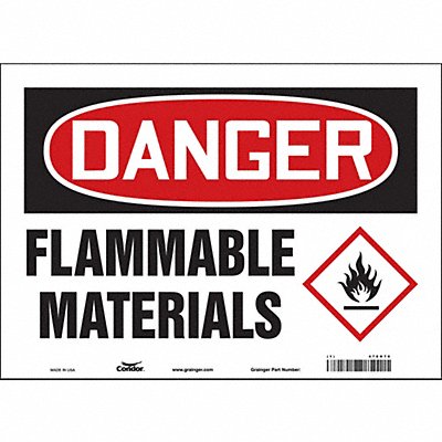 CONDOR 478H70 Safety Sign 10 inx14 in Vinyl