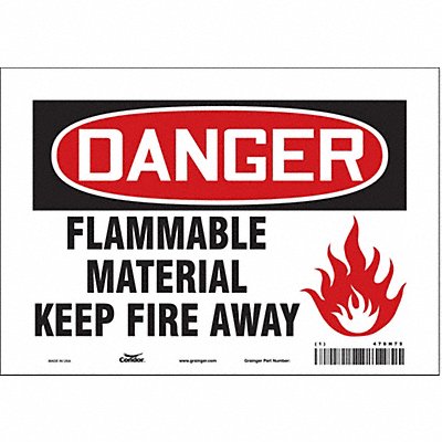 CONDOR 478H75 Safety Sign 7 inx10 in Vinyl