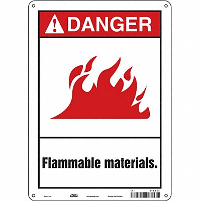 CONDOR 478H83 Safety Sign 14 in x 10 in Polyethylene