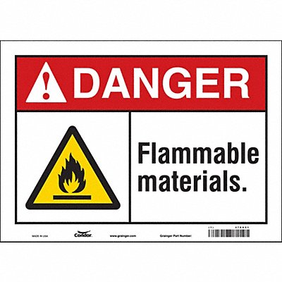 CONDOR 478H91 Safety Sign 10 inx14 in Vinyl