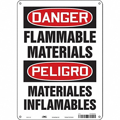 CONDOR 478H94 Safety Sign 14 in x 10 in Aluminum