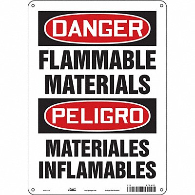 CONDOR 478J01 Safety Sign 14 in x 10 in Polyethylene