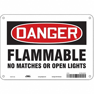 CONDOR 478J03 Safety Sign 7 in x 10 in Aluminum