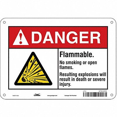 CONDOR 478J36 Safety Sign 7 in x 10 in Aluminum