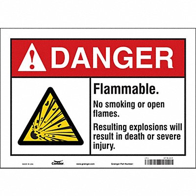 CONDOR 478J41 Safety Sign 10 inx14 in Vinyl