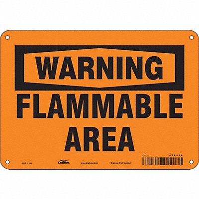CONDOR 478J58 Safety Sign 7 in x 10 in Polyethylene