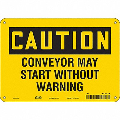 CONDOR 478J90 Safety Sign 7 in x 10 in Aluminum