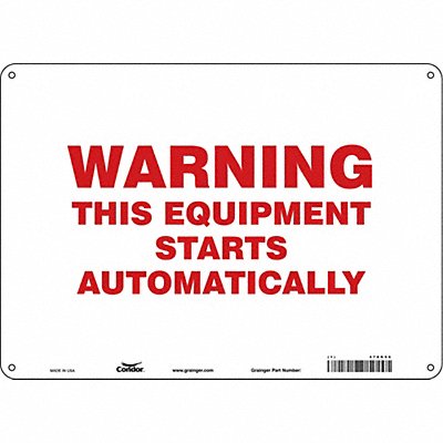 CONDOR 478K56 Safety Sign 10 in x 14 in Aluminum