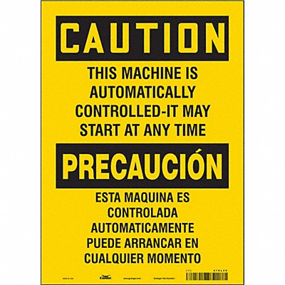 CONDOR 478L29 Safety Sign 14 in x 10 in Vinyl