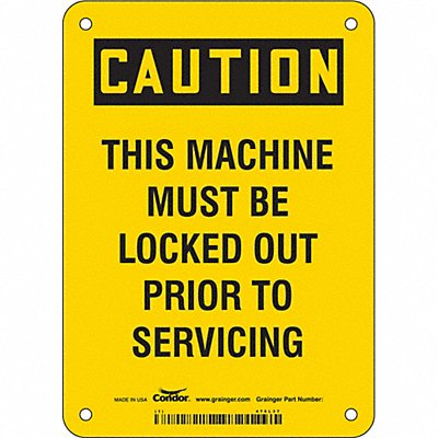 CONDOR 478L37 Safety Sign 7 inx5 in Vinyl