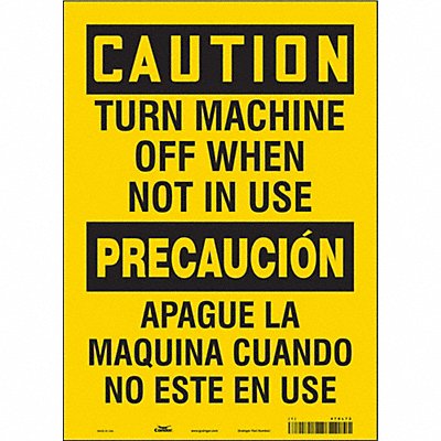 CONDOR 478L72 Safety Sign 14 in x 10 in Vinyl