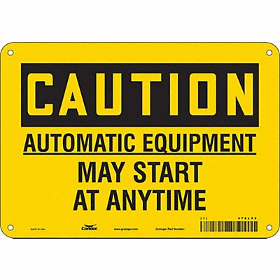 CONDOR 478L95 J9038 Safety Sign 7 in x 10 in Aluminum