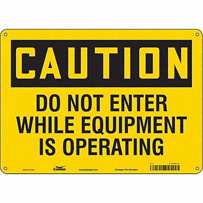 CONDOR 478M35 Safety Sign 10 in x 14 in Aluminum