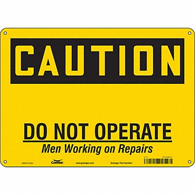 CONDOR 478M47 Safety Sign 10 inx14 in Aluminum