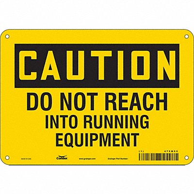 CONDOR 478M65 Safety Sign 7 in x 10 in Aluminum