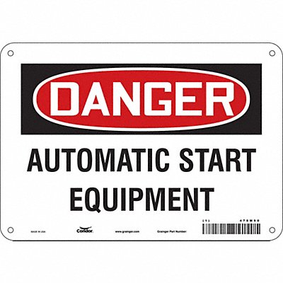 CONDOR 478M90 Safety Sign 7 in x 10 in Aluminum