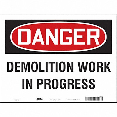 CONDOR 478N12 Safety Sign 18 in x 24 in Vinyl