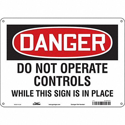 CONDOR 478N25 Safety Sign 10 in x 14 in Aluminum