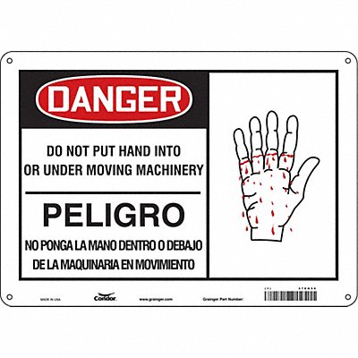 CONDOR 478N50 Safety Sign 10 inx14 in Polyethylene