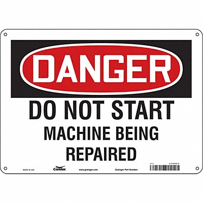 CONDOR 478N63 Safety Sign 10 in x 14 in Polyethylene
