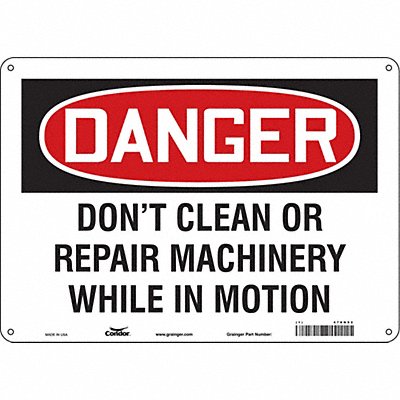 CONDOR 478N92 Safety Sign 10 in x 14 in Aluminum