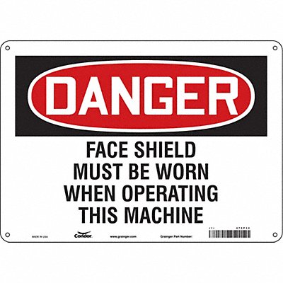 CONDOR 478P32 Safety Sign 10 inx14 in Aluminum