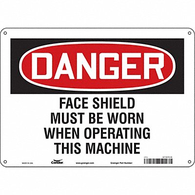 CONDOR 478P35 Safety Sign 10 inx14 in Polyethylene