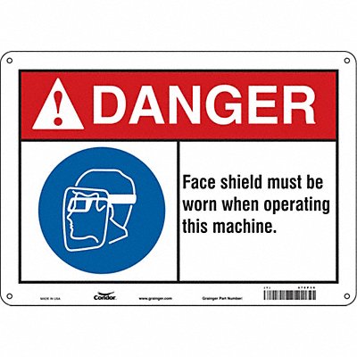 CONDOR 478P39 Safety Sign 10 inx14 in Aluminum
