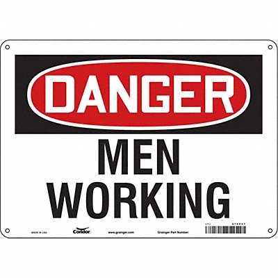 CONDOR 478P57 Safety Sign 10 in x 14 in Aluminum