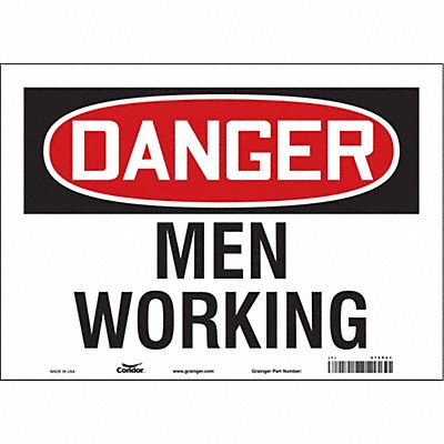 CONDOR 478P61 Safety Sign 10 in x 14 in Vinyl