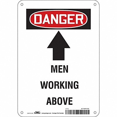 CONDOR 478P62 Safety Sign 10 in x 7 in Aluminum