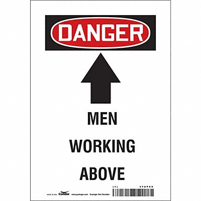 CONDOR 478P69 Safety Sign 10 in x 7 in Vinyl