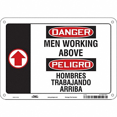 CONDOR 478P97 Safety Sign 7 in x 10 in Aluminum