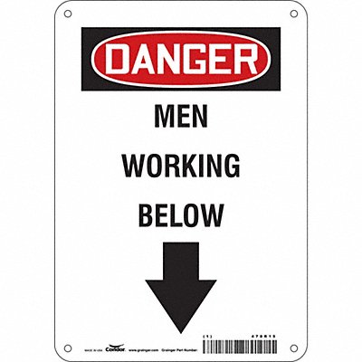 CONDOR 478R15 Safety Sign 10 in x 7 in Aluminum