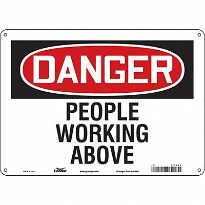 CONDOR 478R82 Safety Sign 10 in x 14 in Polyethylene