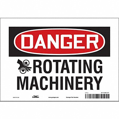 CONDOR 478R97 Safety Sign 7 inx10 in Vinyl