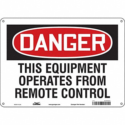 CONDOR 478T51 Safety Sign 10 in x 14 in Polyethylene