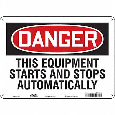CONDOR 478T55 Safety Sign 10 inx14 in Aluminum