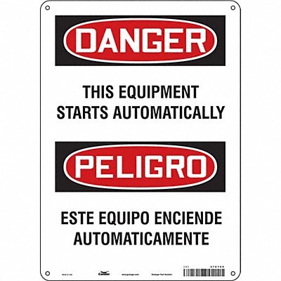 CONDOR 478T69 Safety Sign 14 inx10 in Aluminum