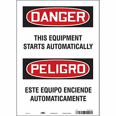 CONDOR 478T74 Safety Sign 14 inx10 in Vinyl