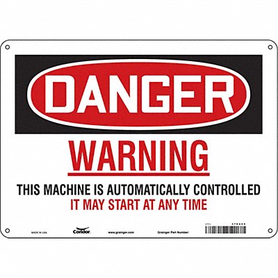 CONDOR 478U69 Safety Sign 10 in x 14 in Aluminum