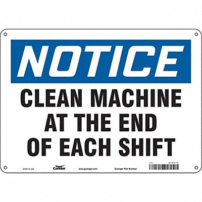 CONDOR 478V14 Safety Sign 10 in x 14 in Aluminum