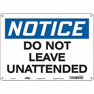 CONDOR 478V20 Safety Sign 10 in x 14 in Aluminum