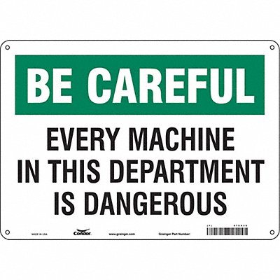 CONDOR 478V39 Safety Sign 10 in x 14 in Aluminum