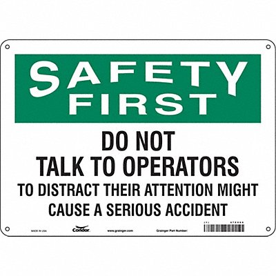 CONDOR 478V66 Safety Sign 10 inx14 in Polyethylene