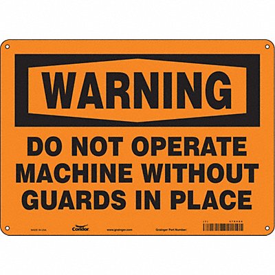 CONDOR 478V94 Safety Sign 10 inx14 in Aluminum
